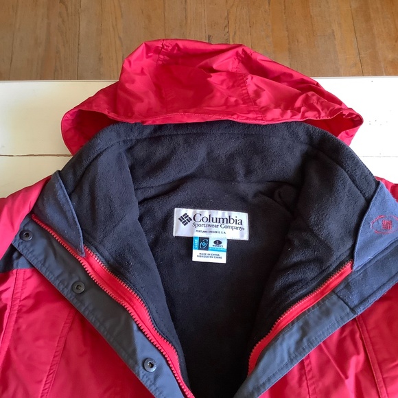Columbia Red Grey Core Interchange Coat Jacket Small - Picture 3 of 13